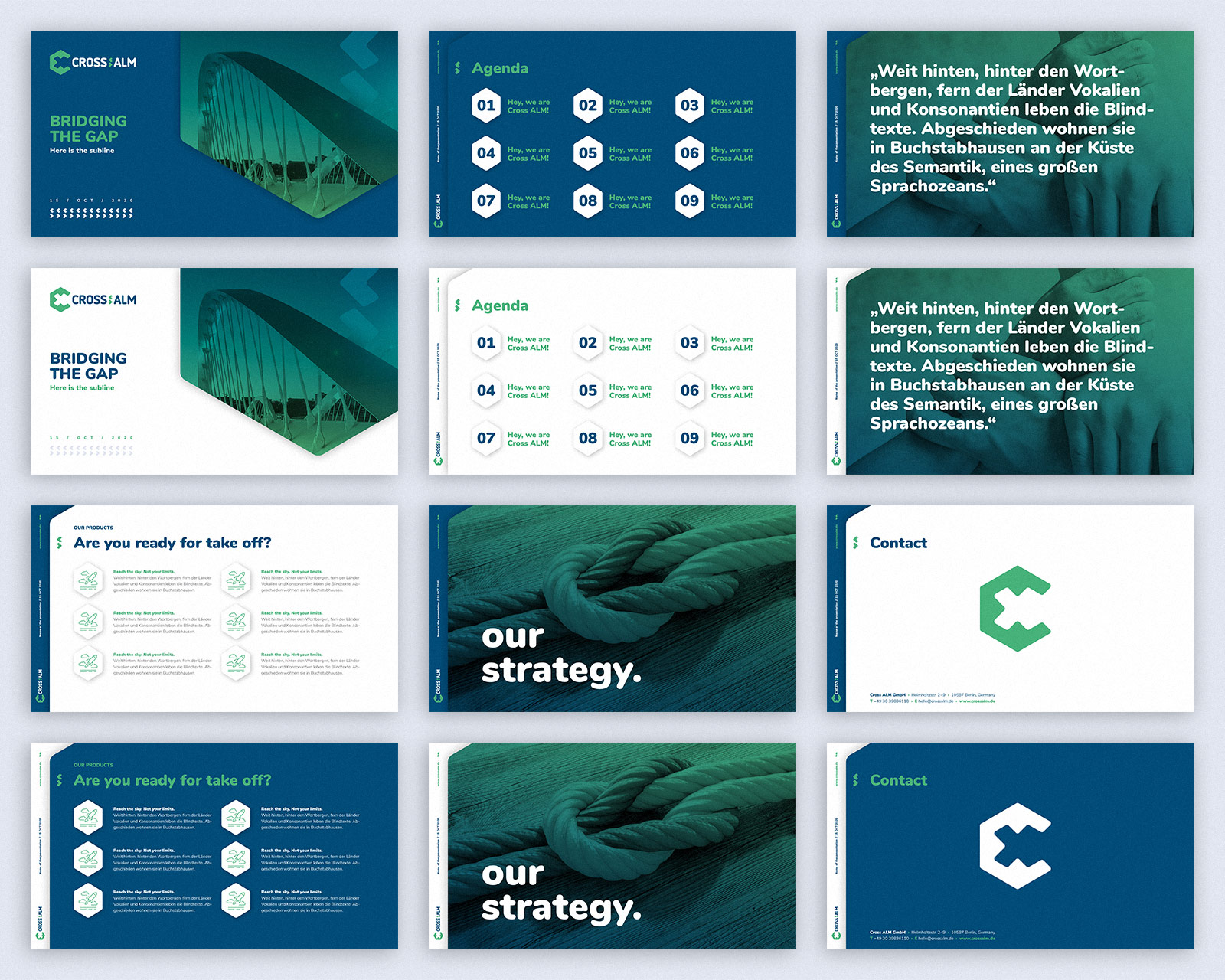 Vorlagen für Powerpointpräsentationen für Cross ALM Berlin