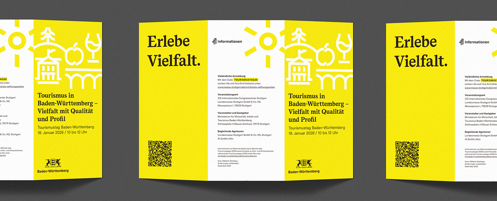 Flyer für unterschiedliche Ministerien aus Baden-Württemberg