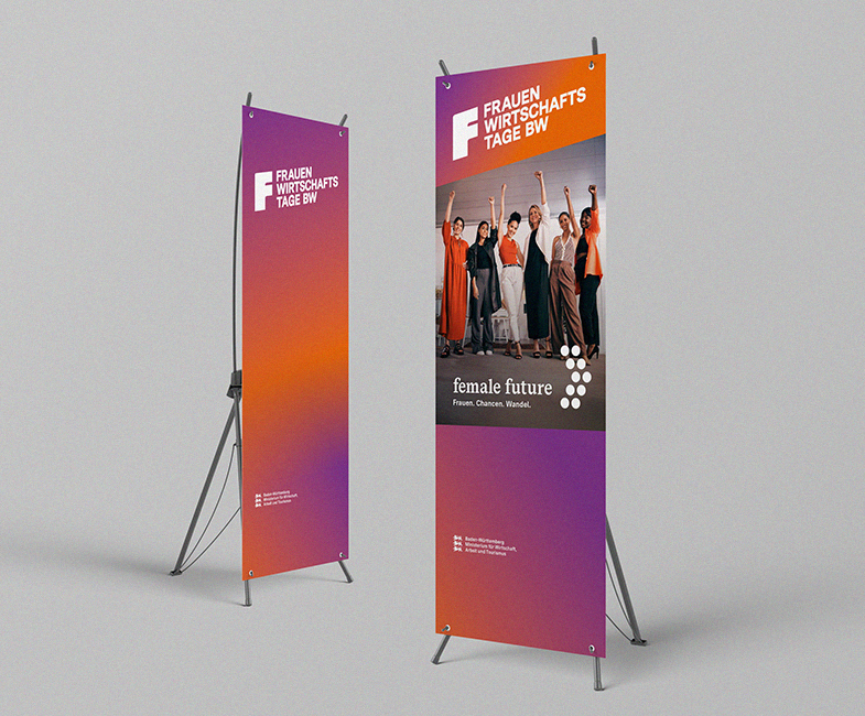 Roll-ups und Roll-up-Vorlagen für die Frauenwirtschaftstage BW