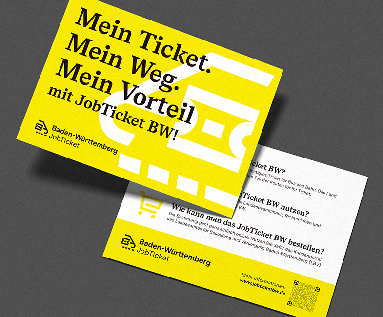 Postkarte für das JobTicket BW