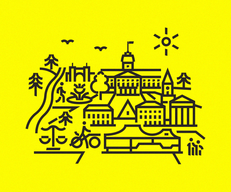 Individuelle Illustration einer BW-Landschaft