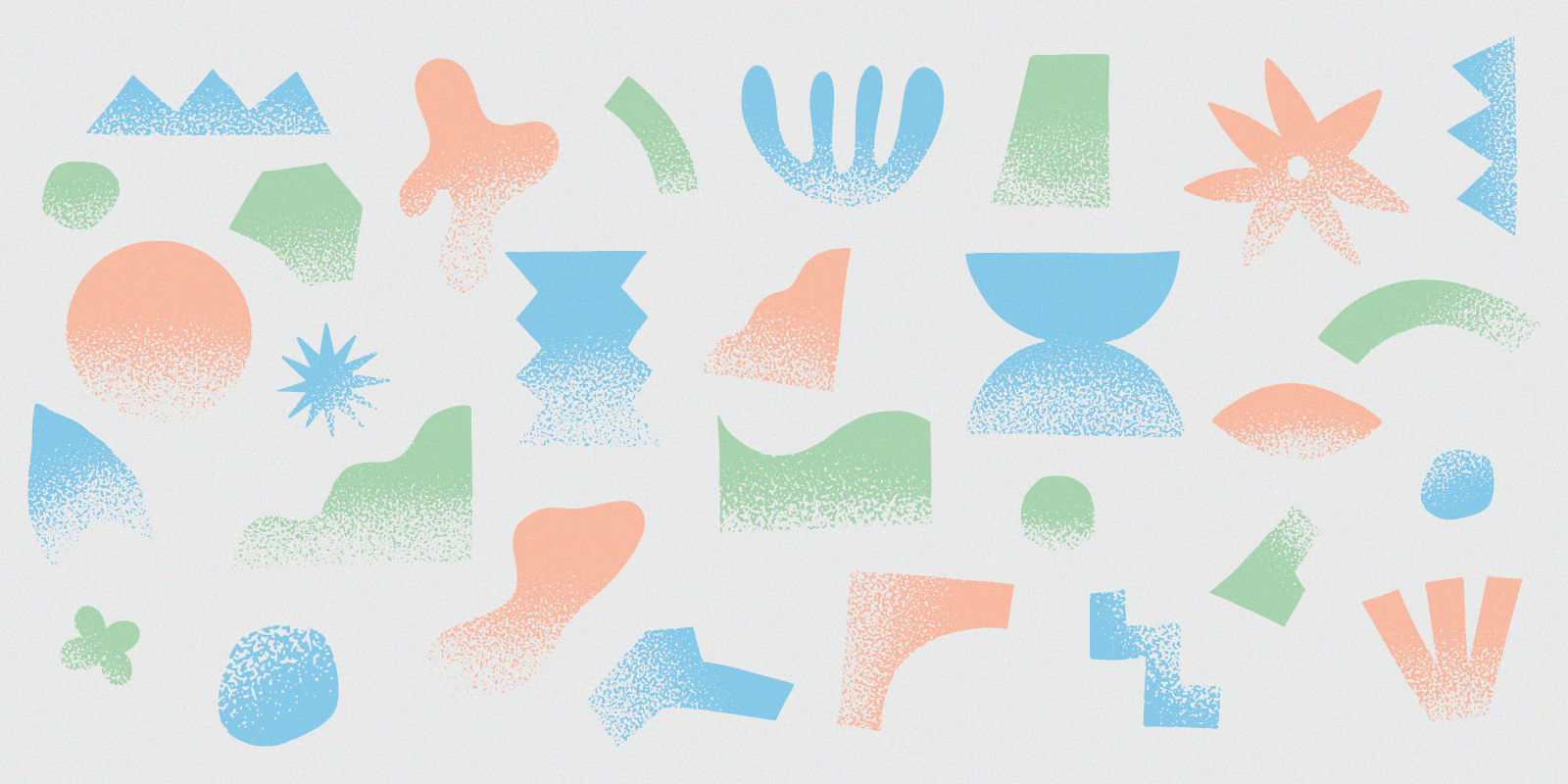 interbad Muster- und Formenwelt mit grafischen Elementen in Blau, Orange und Grün