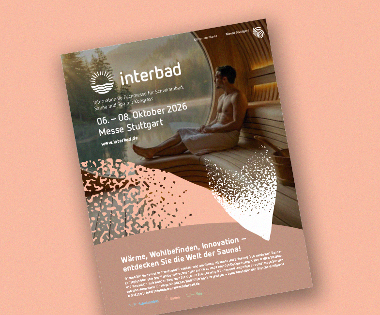 interbad 2026 Messeplakat für Sauna und Wellness mit Sauna-Motiv