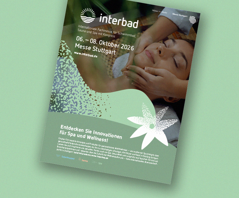 interbad 2026 Messeplakat für Spa und Wellness mit Massage-Motiv
