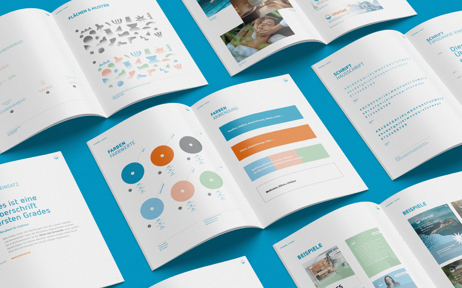 interbad Corporate Design Manual mit Logo, Farben, Typografie und Gestaltungsbeispielen